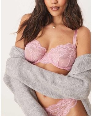 ASOS Fuller Bust Lola Lace Underwired Bra - Brown