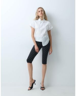 ONLY Legging capri en jersey à pois s - Blanc