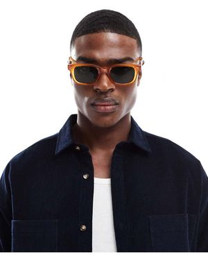 ASOS Gafas De Sol Ámbar Rectangulares De - Azul