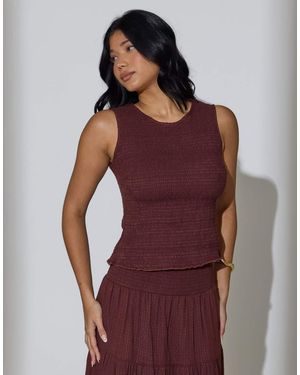 South Beach Shirred Sleeveless Top