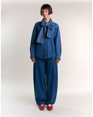 Glamorous Pussy Bow Blouse - Blue