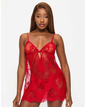 Ann Summers Availing All Over Lace Chemise - Red
