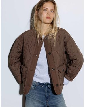 Pull&Bear Steppjacke mit taschen - Braun