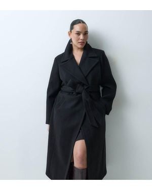 Forever New Wool Feel Belted Structured Coat - Black