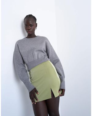 TOPSHOP Faux Leather High Shine Mini Pelmet Skirt - Green