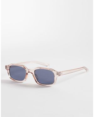 ASOS Slim Rectangle Sunglasses - Blue