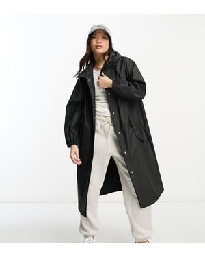 ASOS Chubasquero Estilo Parka Con Acabado Engomado De Asos Design Petite - Blanco