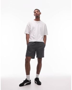 TOPMAN baggy Fit Texture Stripe Short - White