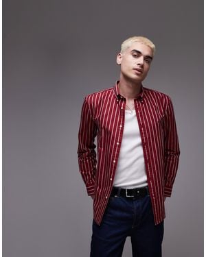 Tommy Hilfiger Oxford Stripe Shirt - Red