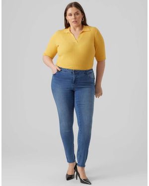 Vero Moda Vaqueros Azul Medio De Corte Slim De