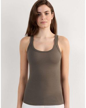 Intimissimi Superior Cotton Racer Back Vest Top - Grey