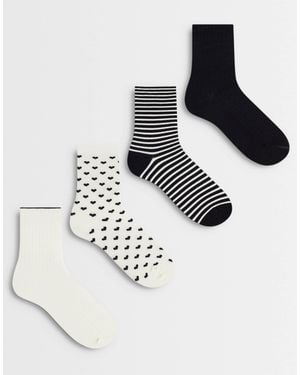 Lindex – 4er-pack socken - Weiß