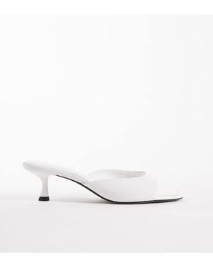 ASOS Wide Fit High-Five Kitten Heel Mules - White