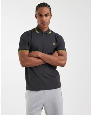 Fred Perry Tennis Performance Twin Tipped Logo Polo Shirt - Grey