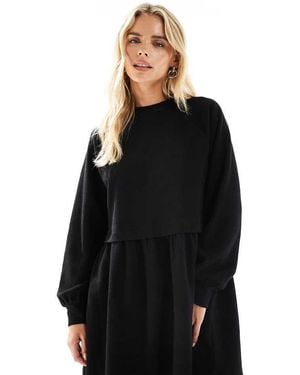 Miss Selfridge Super Soft Brushed Smock Dress - Black