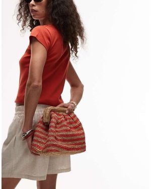 TOPSHOP Galileo Grab Crochet Bag - Red