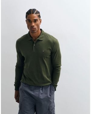 Tommy Hilfiger Flag Long Sleeve Polo Shirt - Green