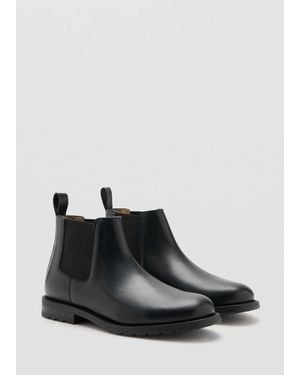 Mango 100% Leather Chelsea Boot - Black
