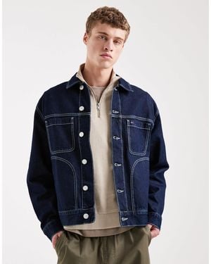 Tommy Hilfiger Ranch Denim Jacket With Contrast Stitching - Blue