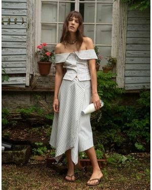 Muse Assembly Midaxi Asymmetric Hem Skirt - White