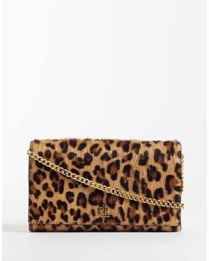 Ralph Lauren Bolso Sobre De Ante Con Estampado De Leopardo-Neutro - Marrón