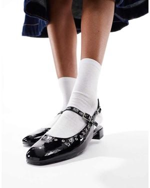 schuh Lowen Eyelet Slingback Mary Janes - Black