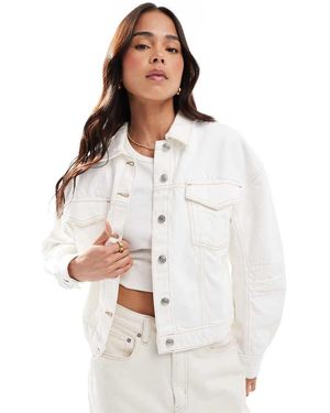 ASOS Chaqueta Vaquera De Estilo Wéstern Con Mangas Cocoon De -Blanco