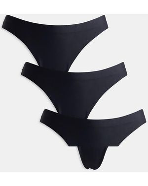 ONLY Pack De 3 Tangas Negros Sin Costuras De - Azul