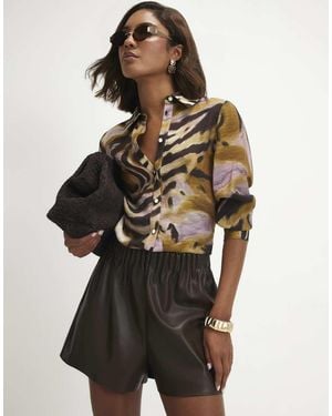 River Island Animal Print Sheer Shirt - Green