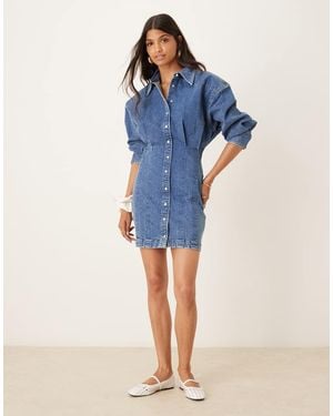 Wrangler Vestito Di Jeans Medio Con Pinces - Blu