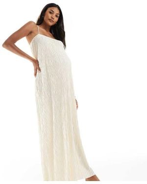 Vero Moda Textured Plisse Cami Maxi Dress - White