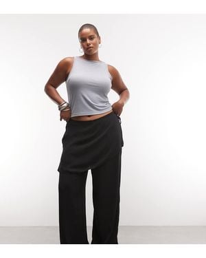 ASOS Asos Design Curve Pantaloni Dritti Con Dettaglio Gonna Neri - Nero