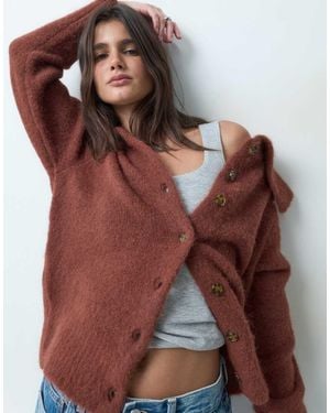 ASOS Cardigan Color Toffee Stretto - Marrone