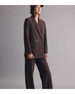 Stradivarius Petite Pantaloni Eleganti Dritti E Fluidi Con Cintura Marroni - Grigio