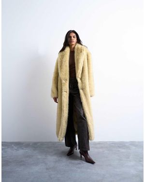 TOPSHOP Cappotto Super Lungo Oversize Color Latticello - Giallo