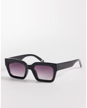 ASOS – angeschrägte, eckige sonnenbrille - Schwarz