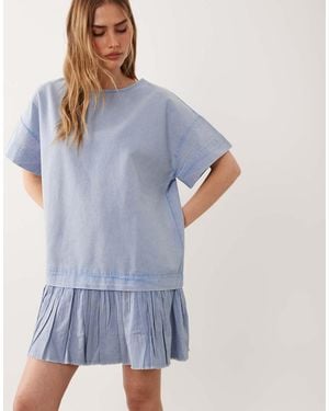 ASOS Hybrid T-shirt Mini Dress - Blue