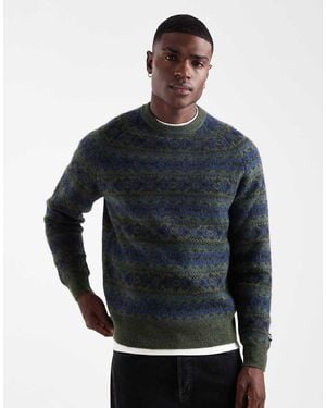 Levi's Presidio Raglan Fairisle Knit Jumper - Grey