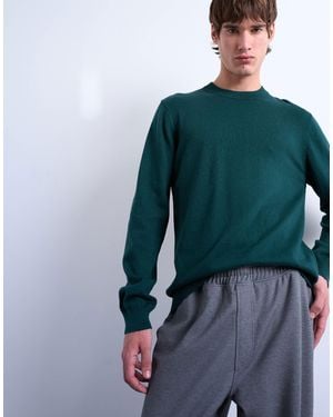 TOPMAN Essential Knit Crew Neck Sweater - Green