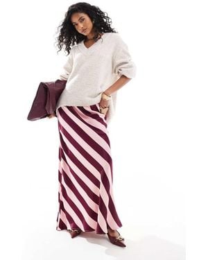 ASOS Satin Bias Maxi Skirt - Red