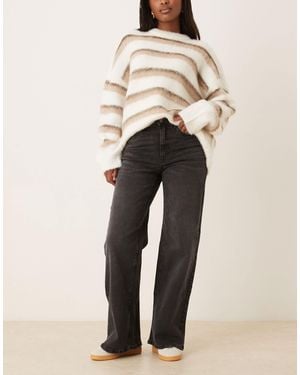 Jdy Felina High Waist Wide Leg Jeans - Natural