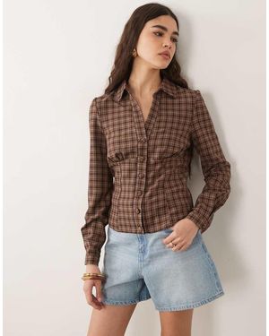 Miss Selfridge Camisa De Sastre A De Manga Larga (Parte De Un Conjunto) - Marrón