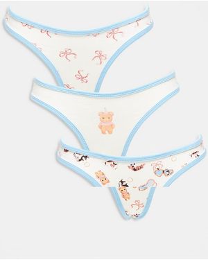 Daisy Street 3 Pack Briefs - Blue