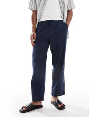 Jack & Jones Loose Fit Linen Mix Trouser - Blue