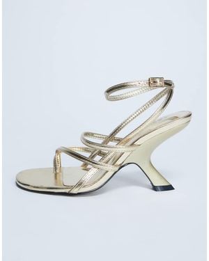 TOPSHOP Indigo Strappy Angled Heel Mule - White