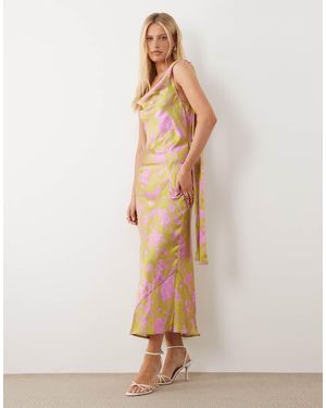 Hope & Ivy Vestito Midi Con Scollo Ad Anello E Foulard - Neutro