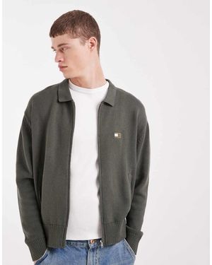 Tommy Hilfiger Ruimvallend Vest Met Rits - Grijs