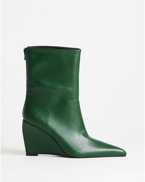 TOPSHOP Kendrick Sculpted Wedge Ankle Boot - Green