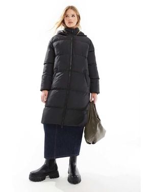 French Connection Longline Puffer Coat With Hood - Black