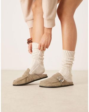 ASOS Mystic Premium Flat Mules - Natural